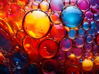 Wall Mural - abstract colorful background with bubbles