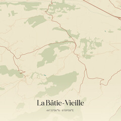  Vintage map of La Bâtie-Vieille, France.