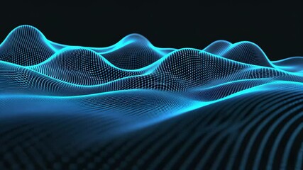 Wall Mural - abstract particle movement on dark background