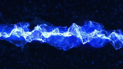 Wall Mural - abstract particle movement on dark background