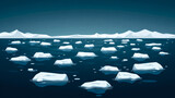 Arctic Landscape with Drifting Ice: A Cold Climate Illustration