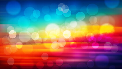 Wall Mural - colorful bokeh. abstract festive blurred background. bright defocused glowing lights effect. graphic