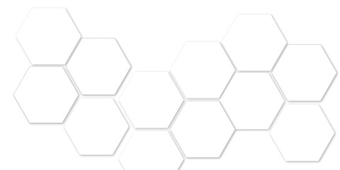 Wall Mural - abstract white soft hexagon concept design abstract technology background vector. white 3d futuristi