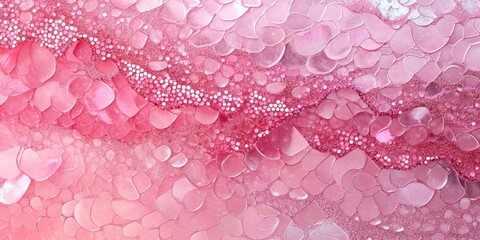 Poster - Pink abstract background with textured layers of petals in various shades from light to dark pink, arranged in wavy patterns, soft and dreamy.