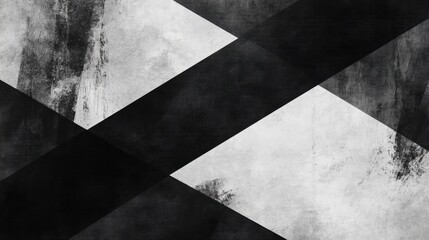 Wall Mural - monochromatic diagonal lines crossing through layered polygons, creating a structured, modern abstra
