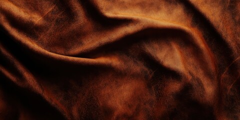 Aufkleber - Rich textured brown fabric backdrop with soft folds and subtle highlights, featuring deep warm tones and a smooth reliable surface ideal for design.