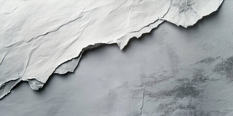 Poster - Textured gray and white paper layered wallpaper with crumpled edges, featuring subtle gradients and shadow details for a vintage aesthetic.
