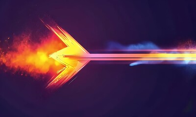 Wall Mural - fiery arrow streaks across dark backdrop, motion blur