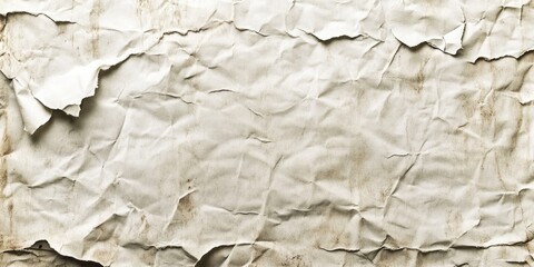 Fototapete - Crumbled beige textured paper background featuring creases and wrinkles with subtle brown stains adding a vintage appeal to design projects