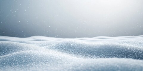 Aufkleber - Soft white snow blankets the ground under a muted gray sky with gentle undulations creating a serene winter landscape filled with delicate flurries.