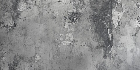 Wall Mural - Textured grunge gray concrete wall background with peeling paint creating a rustic urban feel perfect for loft style design and decoration.