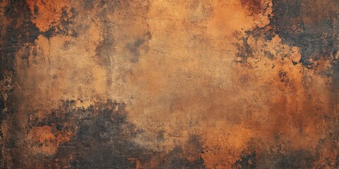 Poster - Aged brown background with rusty texture featuring deep orange and dark brown tones creating a vintage and worn appearance ideal for design projects