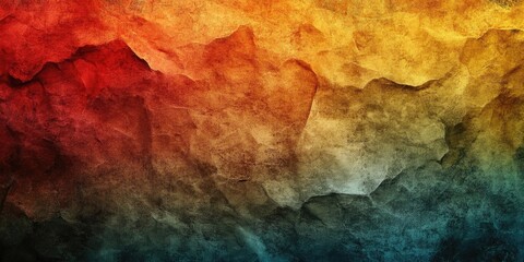 Fototapete - Colorful textured abstract background with gradient hues of red, orange, yellow, and blue creating a sense of depth and warmth.