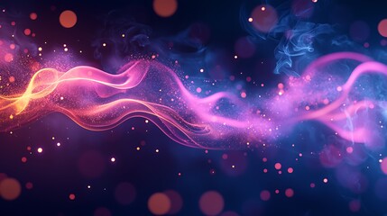 Poster - Colorful smoke swirls across a dark background, creating an abstract art design, for graphic design use