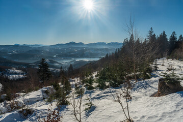 Wall Mural - Beuatiful view near Bryzgalky settlement above Nova Bystrica village in Slovakia