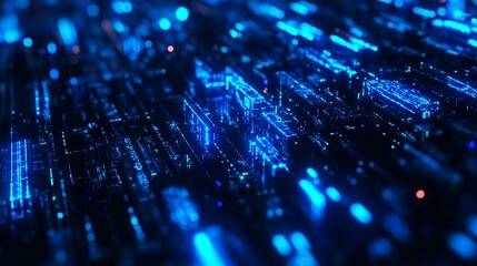 blue digital binary data, concept technology