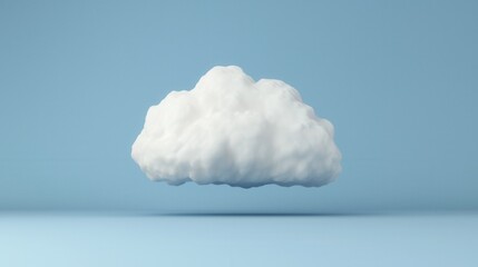 Wall Mural - Soft White Cloud Floating Against Light Blue Background