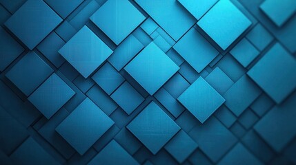 Sticker - Blue Geometric Background with Layered Squares and Textured Surfaces