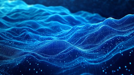 Blue digital binary data, concept technology 