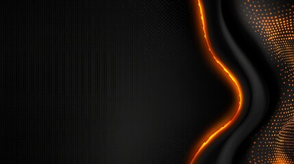 Wall Mural - the background features a vibrant orange wave light screen gradient texture, accompanied by an abstr