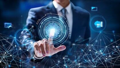 Wall Mural - ai business and generative artificial intelligence. data analysis and robotic processes automation. 