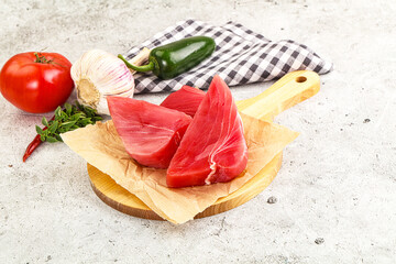 Wall Mural - Raw fresh tuna fish steak