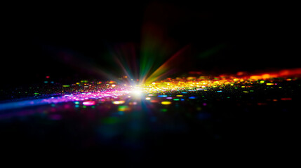 Wall Mural - prismatic light leaks create vibrant rainbow bokeh effects
