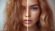 © marimalina - Transformation showcasing the difference between natural and styled hair in a split portrait
