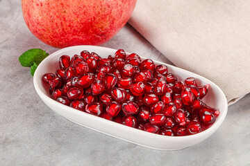 Wall Mural - Ripe sweet red pomegranate seeds