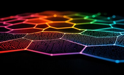 Wall Mural - cyber big data flow, blockchain data fields, and network connections form a stream that represents t