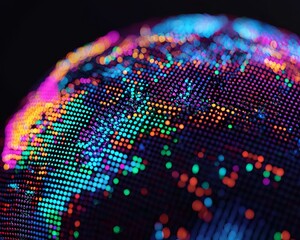 Wall Mural - planet earth experiences expansion in city illumination and cellular digital networks, coupled with 