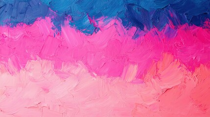 Canvas Print - Colorful Abstract Pink and Blue Brush Strokes Background