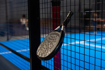 Wall Mural - Paddle tennis objects and court.