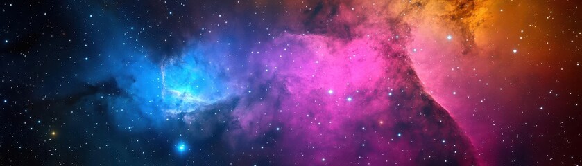 Aufkleber - Colorful nebula in outer space with vibrant colors and intricate patterns in a cosmic setting