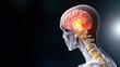 © Arfuu - detailed X ray depiction of severe spinal injury with nerve compression, highlighting affected brain and spinal cord areas