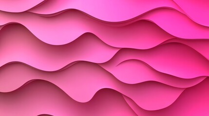 Canvas Print - Seamless Blush to Raspberry Gradient, 3D Low Profile, Delicate Wave Texture, Abstract Background