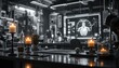 © Ai DreamscapesTH - Mysterious Sci Fi Laboratory Interior with Lit Candles High Tech Equipment and Medical Scan Display