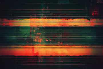 Wall Mural - vintage horizontal scanlines with vignette border retro cc tv video white noise or signal error back