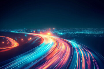 Wall Mural - illustration of it roadmap modern technology and innovative processes, networking and big data. big 