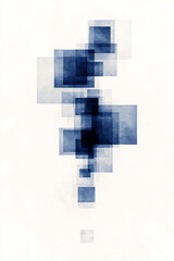 Aufkleber - Stylized blueprint-like background overlaid with layered blue cubes, their edges forming sharp