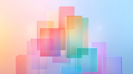 Poster - Stylized collage of layered geometric shapes and vivid lighting effects, combining radiant cubes