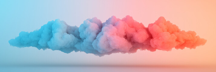 Aufkleber - Abstract drifting clouds in luminous red and blue, softly transitioning into each other in an