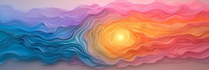 Aufkleber - Surreal burst of bright neon fragments swirling into an abstract vortex, blending pastel pinks,