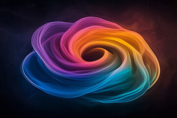 Fototapete - Abstract swirl with multiple concentric loops, each loop tinted in a different luminous color for a