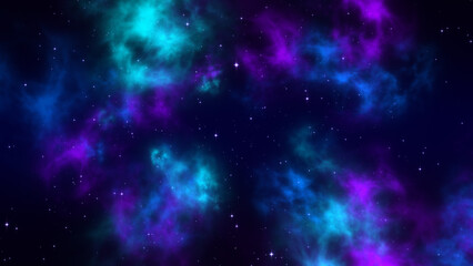 Wall Mural - abstract space blue nebula with dust and particles background,science and christmas and holiday social media design element	