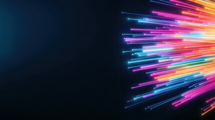 Fototapete - Bright light streaking through dark background creating a contrasting visual effect