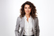 © jeewanthisandalanka - Woman in Modern Business Attire on a White Background