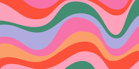 Poster - Abstract Wavy Geometric Y2k Texture Vector Design. Cool Trendy Groovy Curvy Pattern. Psychedelic Trippy Liquid Colorful Backdrop.