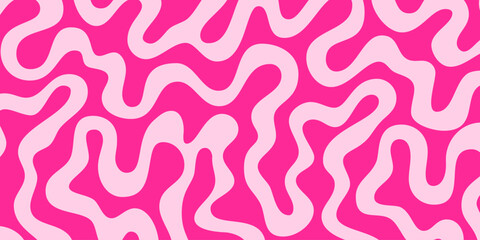 Fototapete - Cool Groovy Retro Pattern Vector Design. Y2k Abstract Texture.