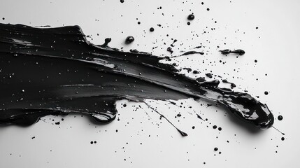 Canvas Print - Abstract Black Liquid Splashes on White Background